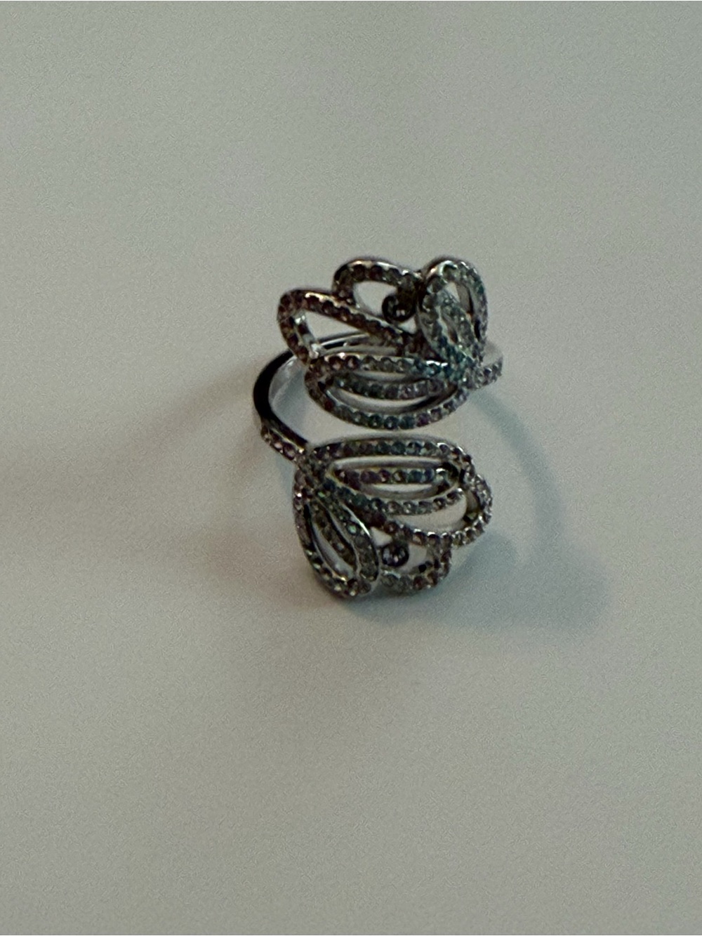 Swarovski Silver Crystal Openwork Wrap Ring